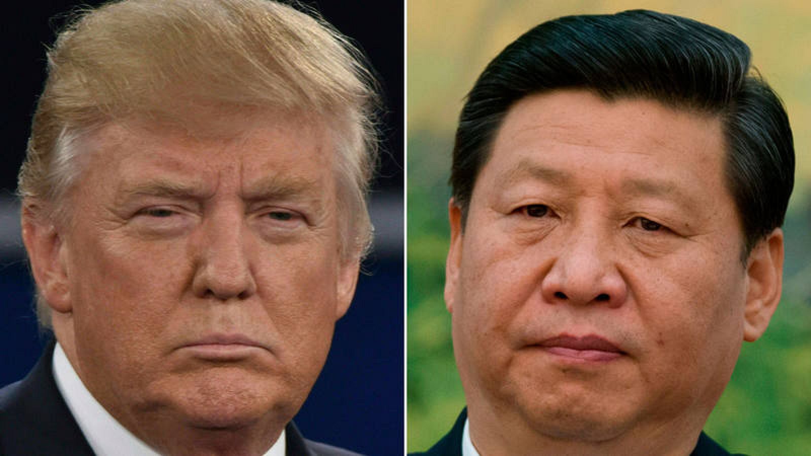 Combinación de imágenes del presidente estadounidense Donald Trump y el presidente chino Xi Jinping.