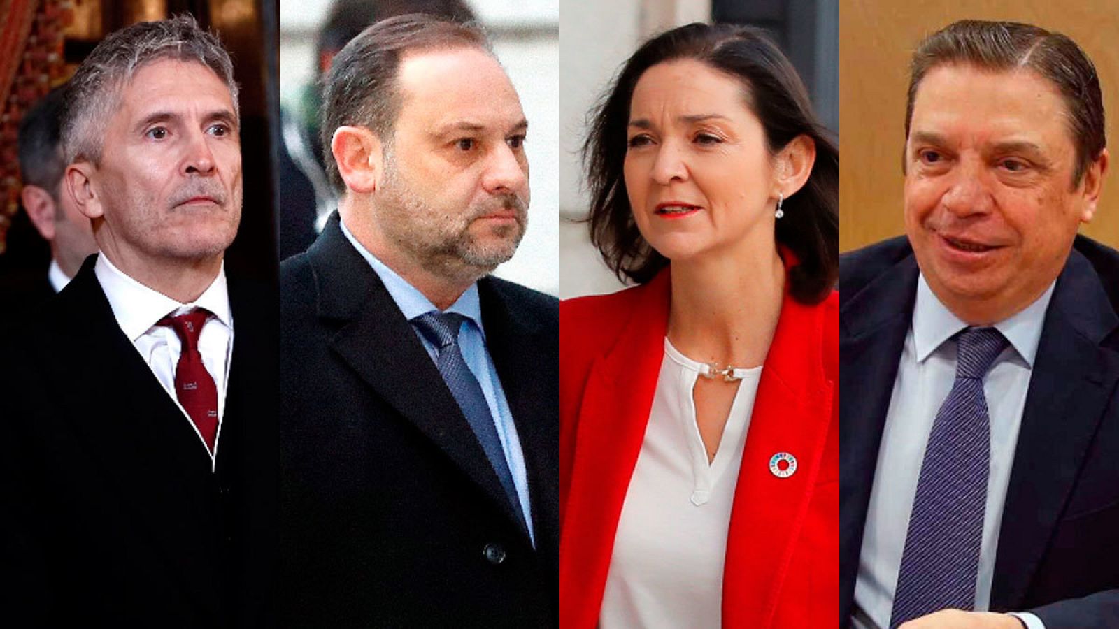 Los ministros Grande Marlaska, Ábalos, Maroto y Planas