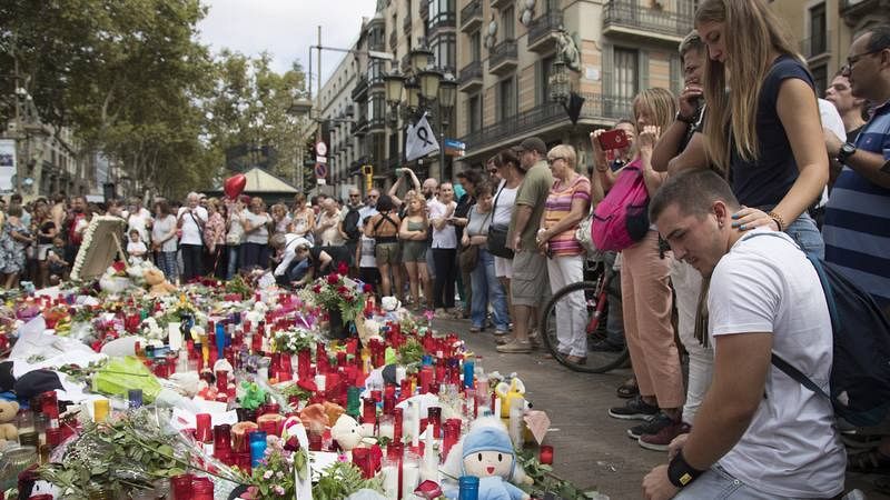Aspecto de Las Ramblas de Barcelona, donde ocurrió uno de los dos atentados yihadistas de Cataluña