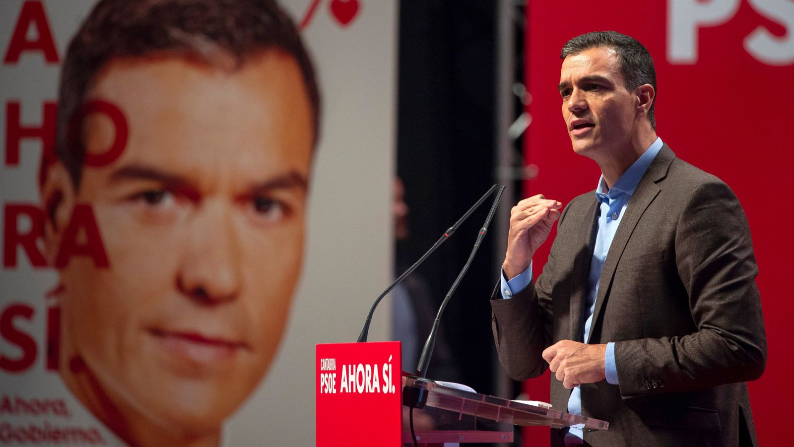 Pedro Sánchez El presidente del Gobierno en funciones, Pedro Sánchez, durante un acto de precampaña del PSOE.