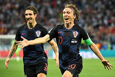 Luka Modric celebra el segundo gol croata frente a Argentina.