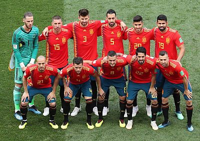 Posado del equipo español antes de disputar el partido de octavos ante Rusia. Posado del equipo español antes de disputar el partido de octavos ante Rusia.
