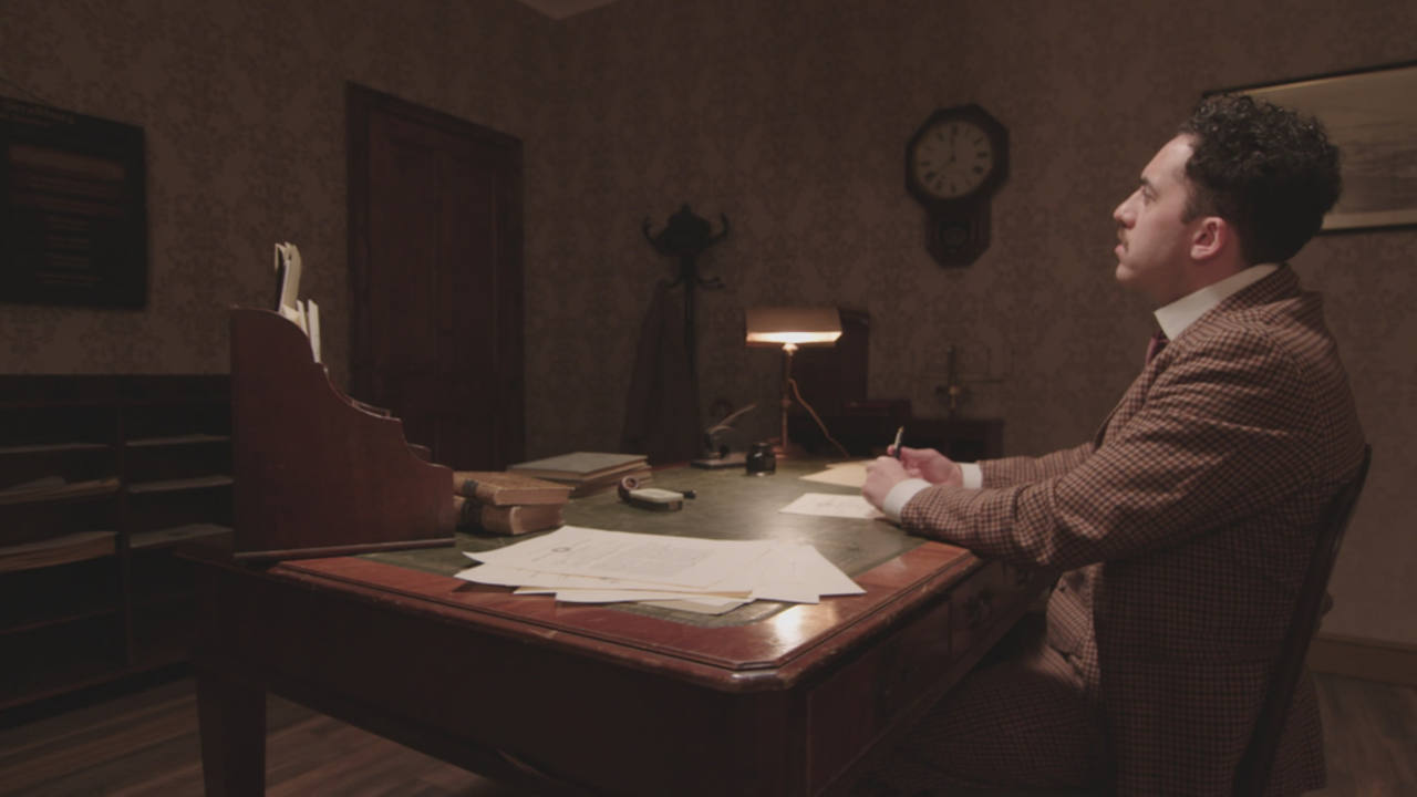 Albert Einstein in office at Institute for Advanced Study