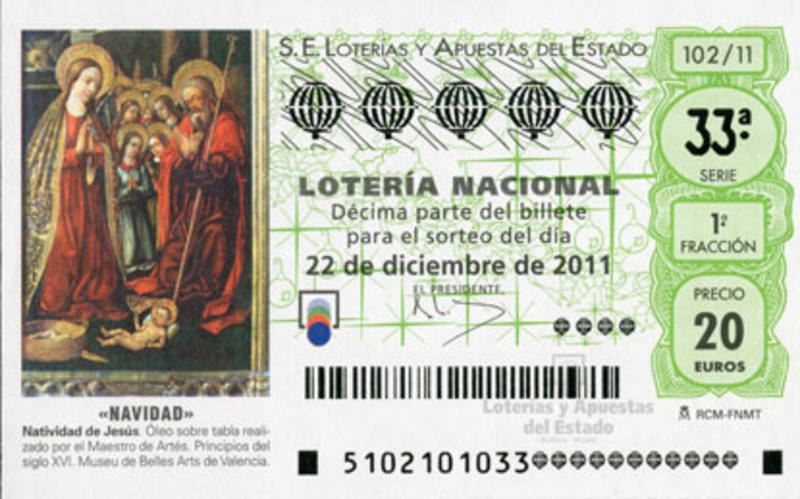 Decimo de Lotería de Navidad de 2011