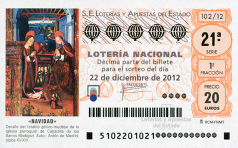 Decimo de Lotería de Navidad de 2012