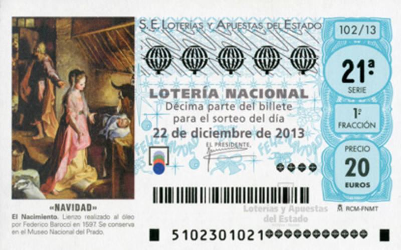 Decimo de Lotería de Navidad de 2013