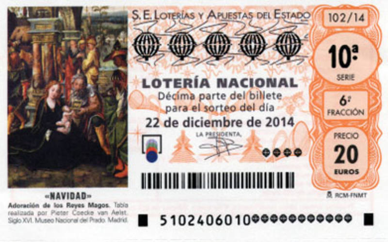Decimo de Lotería de Navidad de 2014
