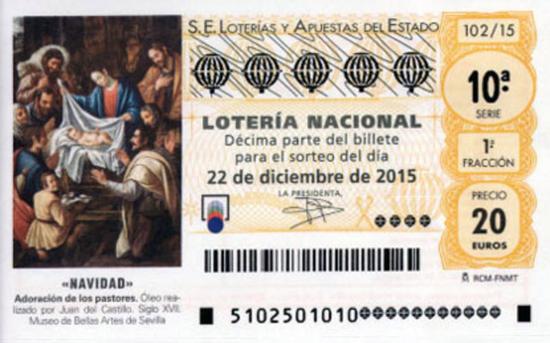 Decimo de Lotería de Navidad de 2015