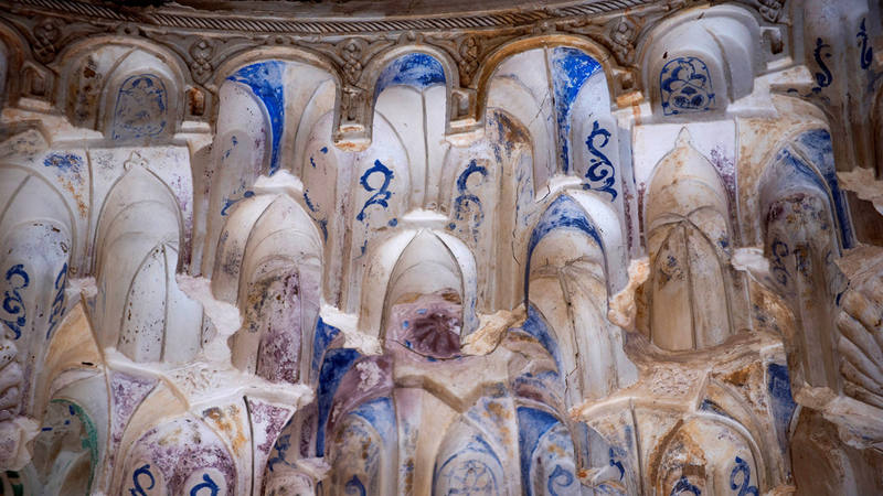 Un detalle del templete oriental del Patio de los Leones