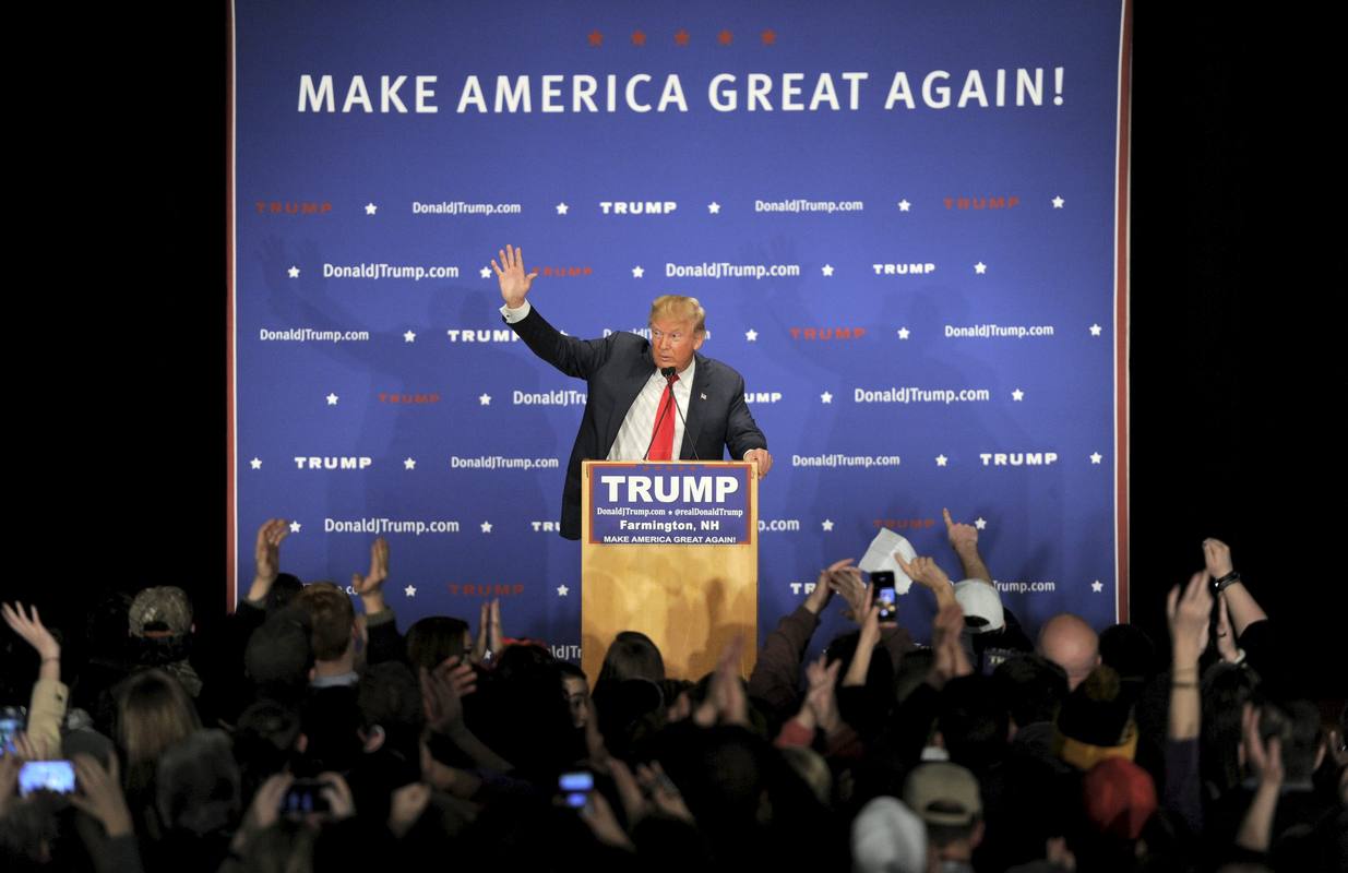 Donald Trump, durante un mitin en la localidad de Farmington, en New Hampshire