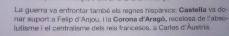 Entrecomillado referente a la Guerra de Sucesión en uno de los libros de texto analizados / AMES
