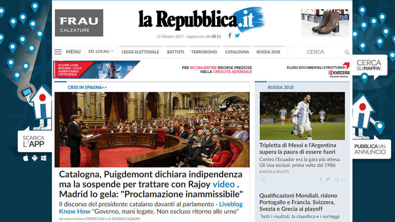 La Repubblica considera la proclamación de independencia