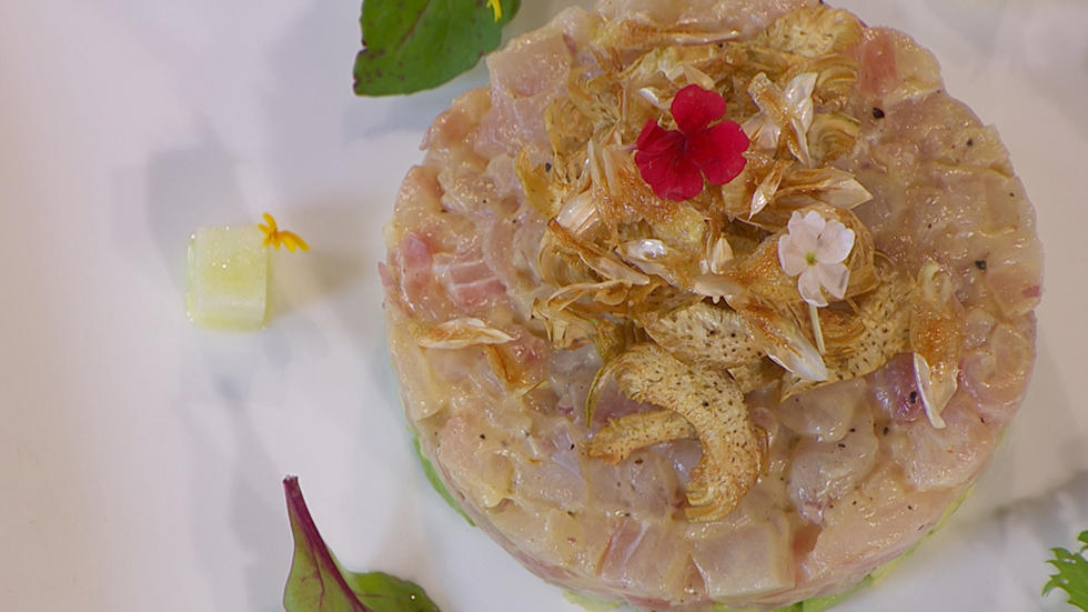 Receta de Tartar de mero con aguacate y alcachofa