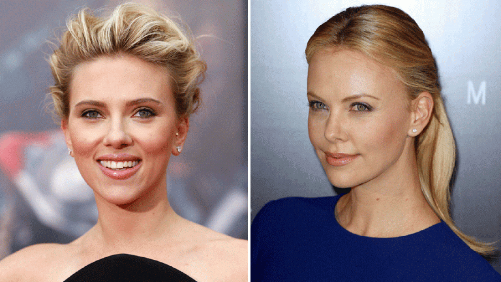 Corazón Charlize Theron Y Scarlett Johansson En La Alfombra Roja