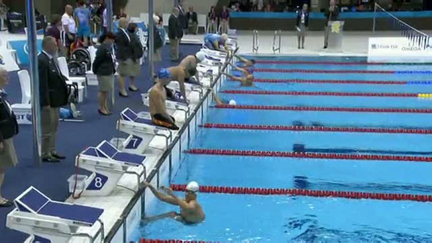 Richard Oribe, plata en 100 metros libres