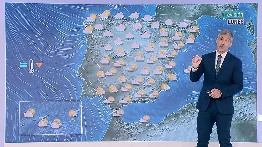 Probabilidad de precipitaciones localmente fuertes en el este de Asturias, Cantabria, País Vasco, Rioja, Navarra y norte de Burgos