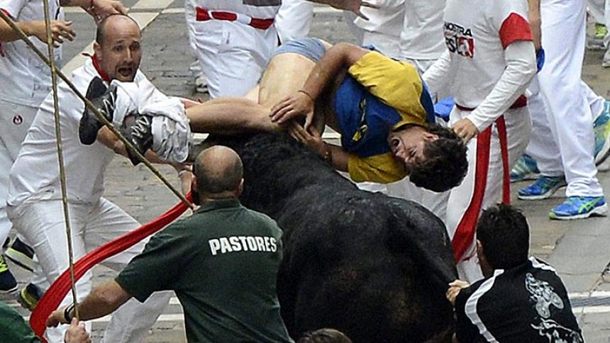 Peligrosísimo sexto encierro de San Fermín 2013, de los toros de El Pilar