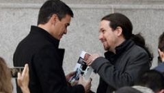 Sánchez e Iglesias se reúnen en el Congreso