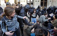 Protesta 'antibolonia' en Barcelona