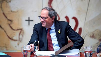 Torra: "3 de cada 4 euros de la Generalitat, a gasto social" Torra: "Tres de cada cuatro euros de la Generalitat se dedican a gasto social"
