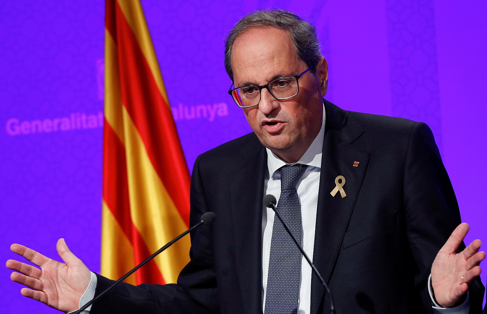 Torra condena la violencia en Cataluña y la atribuye a "grupos de infiltrados" Torra condena la violencia en Cataluña y la atribuye a "grupos de infiltrados"