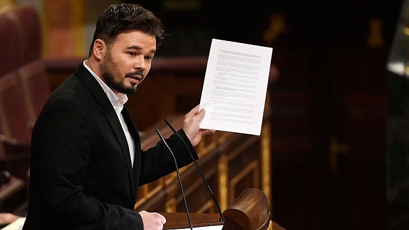 Rufián: "Si no hay mesa (de diálogo) no hay legislatura" Rufián: "Si no hay mesa (de diálogo) no hay legislatura"