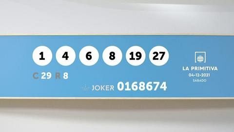 Sorteo de la Lotería Primitiva y Joker del 04/12/2021