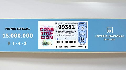 Sorteo de la Lotería Nacional del 06/12/2021