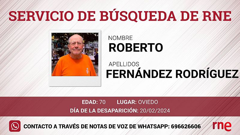 Servicio de bsqueda - Roberto Fernndez Rodrguez, desaparecido en Oviedo - Escuchar ahora