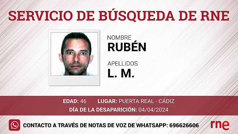 Servicio de bsqueda - Rubn L. M., desaparecido en Puerta Real - Cdiz - Escuchar ahora