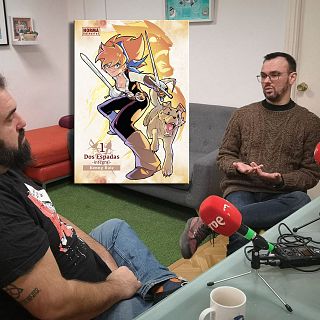 En el estudio de Kenny Ruiz hablando de Dos Espadas