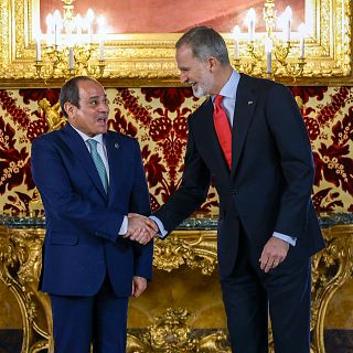 Felipe VI recibe al presidente de Egipto
