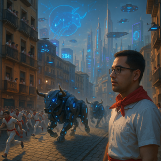 La cultura de San Fermín: Iribarren imagina las fiestas de 2047