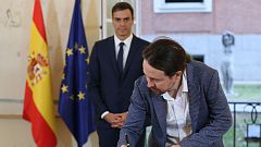 14 horas - Pablo Iglesias: "Hemos arrancado al Gobierno unos compromisos importantes e históricos"