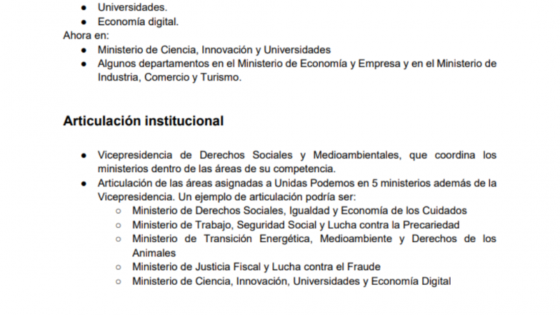 Boletines RNE - El PSOE desvela el documento con las peticiones de Podemos: una vicepresidencia y cinco ministerios - Escuchar ahora