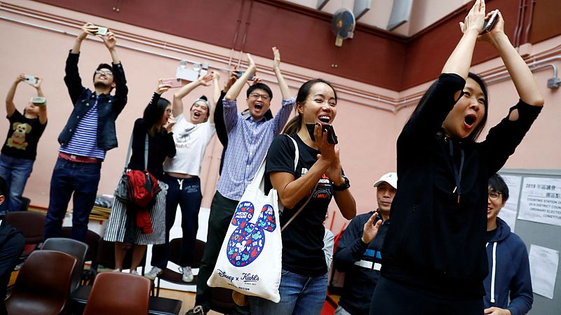 Los antigubernamentales arrasan en las urnas en Hong Kong - Escuchar ahora