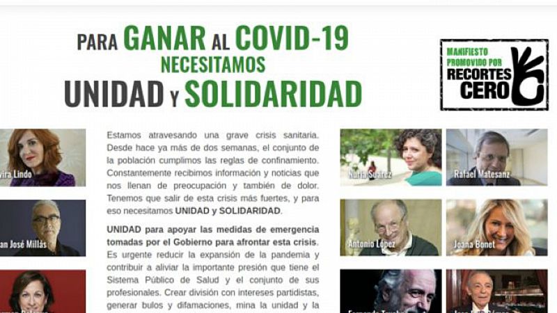 Las mañanas de RNE con Íñigo Alfonso - Recortes Cero pide unidad y solidaridad para salir de la crisis - Escuchar ahora