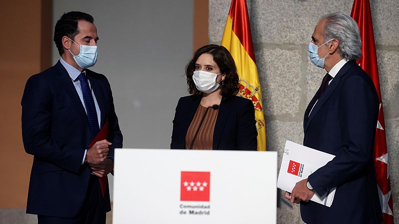 14 horas - Ayuso retrasa el anuncio de las nuevas medidas en Madrid por su "complejidad jurídica" - Escuchar ahora
