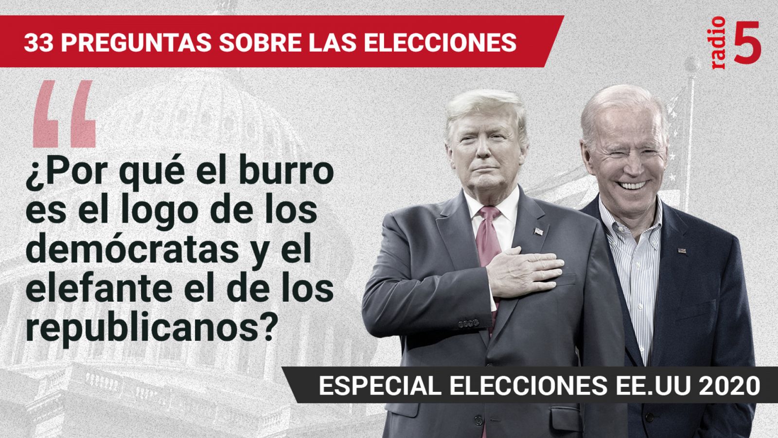 Especiales informativos RNE - ¿Por qué el burro es el logo de los demócratas y el elefante el de los republicanos? - Escuchar ahora