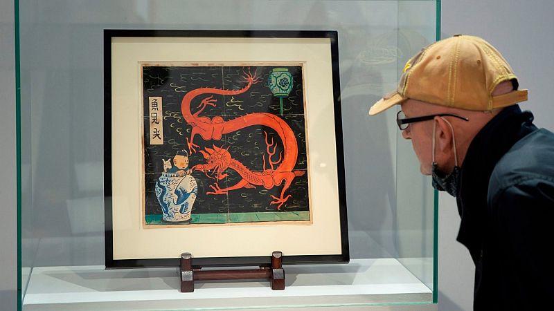 Boletines RNE - La portada inédita de 'El loto azul' de Tintín: un 'regalo' de tres millones de euros - Escuchar ahora