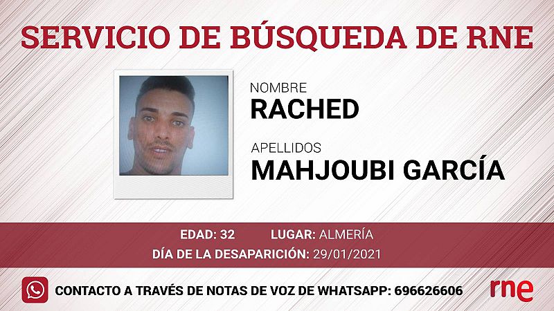 Servicio de busqueda - Rached Mahjoubi García, desaparecido en Almería - Escuchar ahora