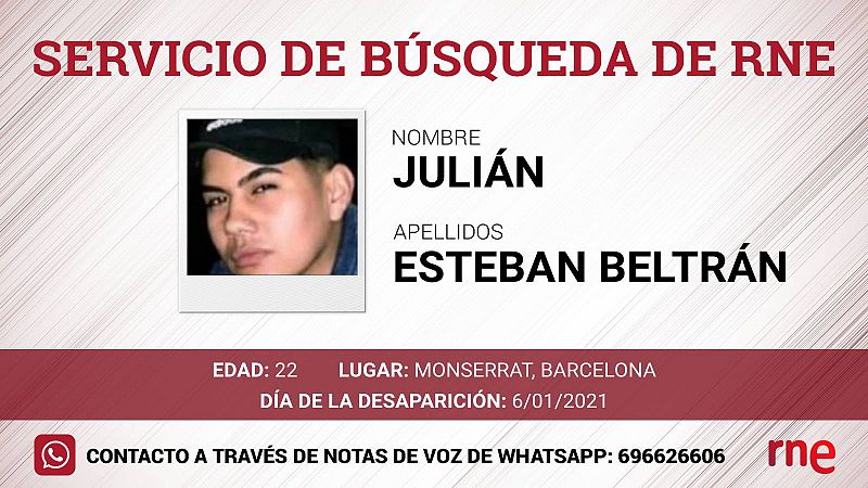 Servicio de búsqueda - Julián Esteban Beltrán, desaparecido en Monserrat - Escuchar ahora