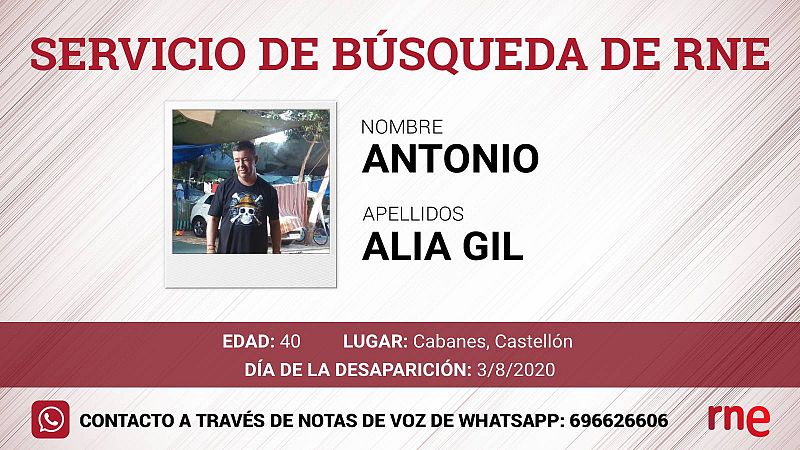 Servicio de búsqueda - Antonio Alia Gil, desaparecido en Castellón - Escuchar ahora
