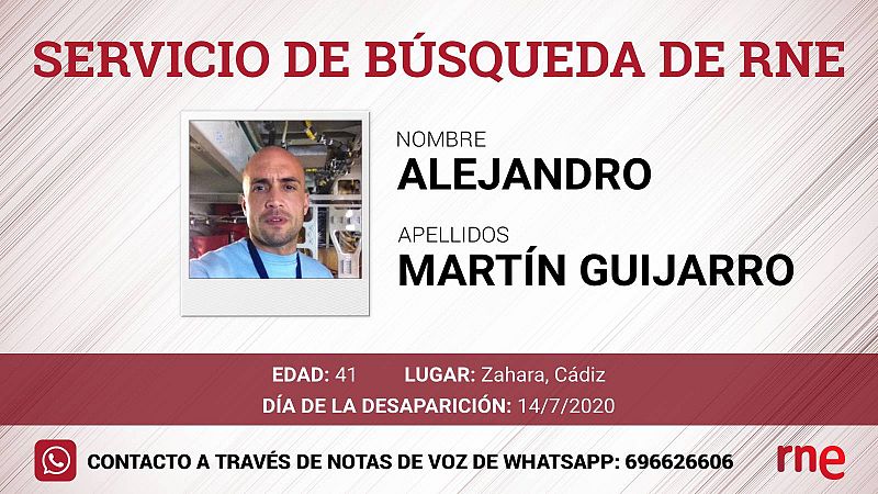 Servicio de búsqueda - Alejandro Martín Guijarro, desaparecido en Zahara, Cádiz - Escuchar ahora