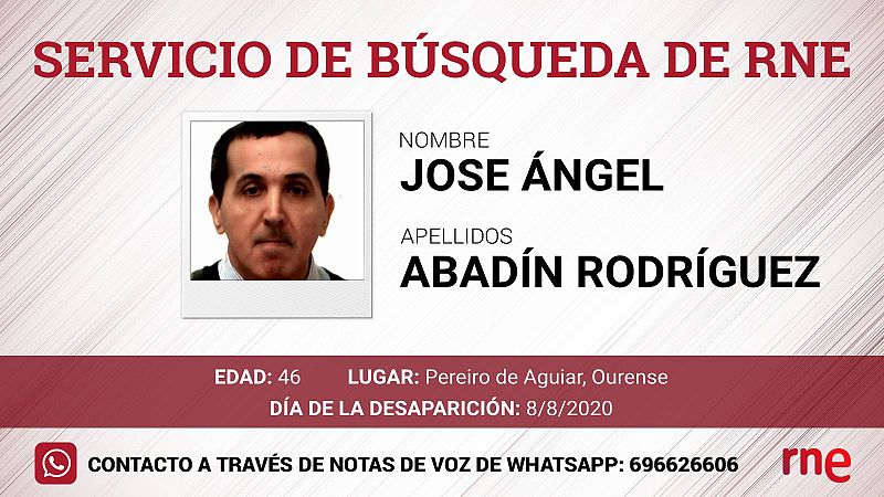Servicio de búsqueda - José Ángel Abadín Rodríguez, desaparecido en Pereiro de Aguiar, Ourense - Escuchar ahora