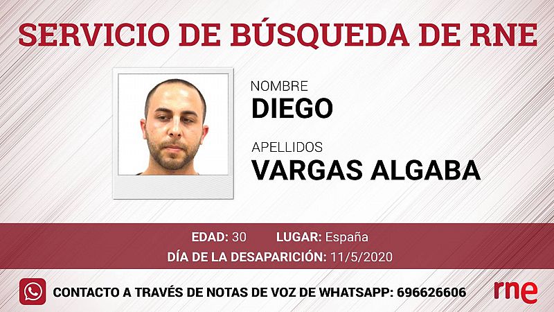 Servicio de búsqueda - Diego Vargas Algaba, desaparecido el 11 de mayo de 2020 - Escuchar ahora