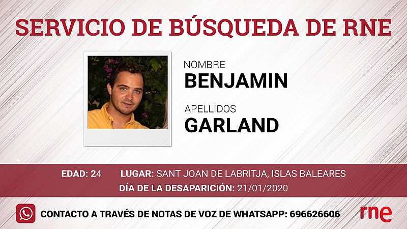 Servicio de búsqueda - Benjamín Garland, desaparecido en Sant Joan de Labritja, Islas Baleares - Escuchar ahora