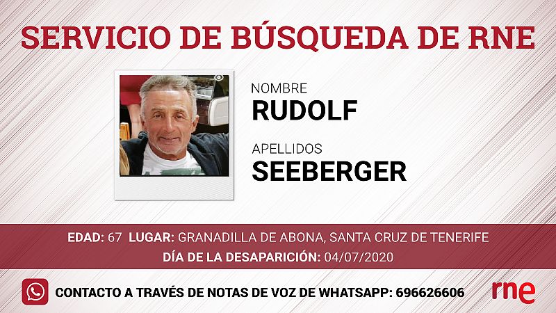 Servicio de búsqueda - Rudolf Seeberger, desaparecido en Granadilla de Abona, Santa Cruz de Tenerife - Escuchar ahora