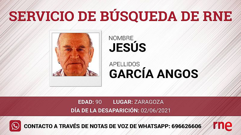 Servicio de búsqueda - Jesús García Angos, desaparecido en Zaragoza - Escuchar ahora