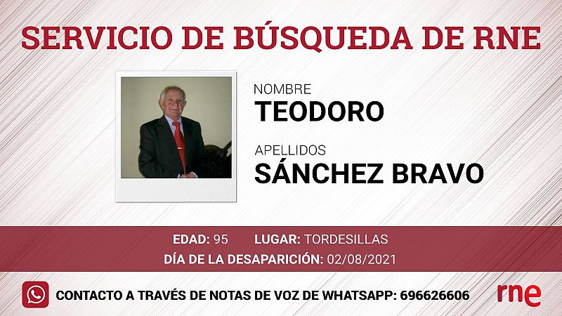 Servicio de búsqueda - Teodoro Sánchez Bravo, desaparecido en Tordesillas - Escuchar ahora